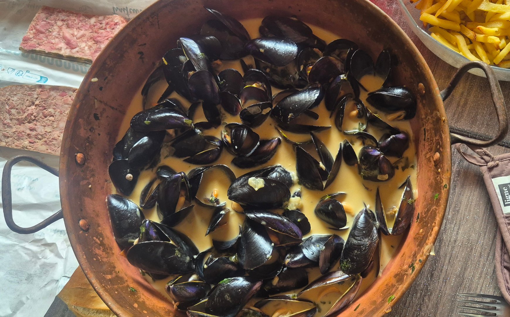 Moules lait de coco